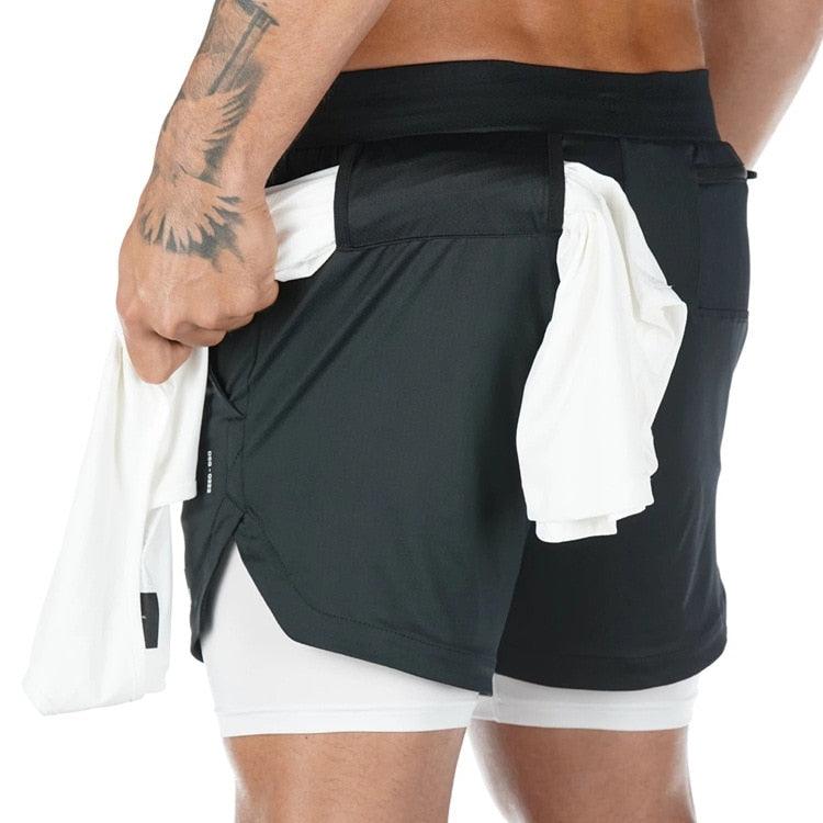 Camo Running Shorts Men Gym Sports Shorts 2 In 1 Quick Dry Workout Training Gym Fitness Jogging Short Pants Summer Men Shorts Men's Running Gym Shorts Breathable with Pockets Quick Dry Sportswear