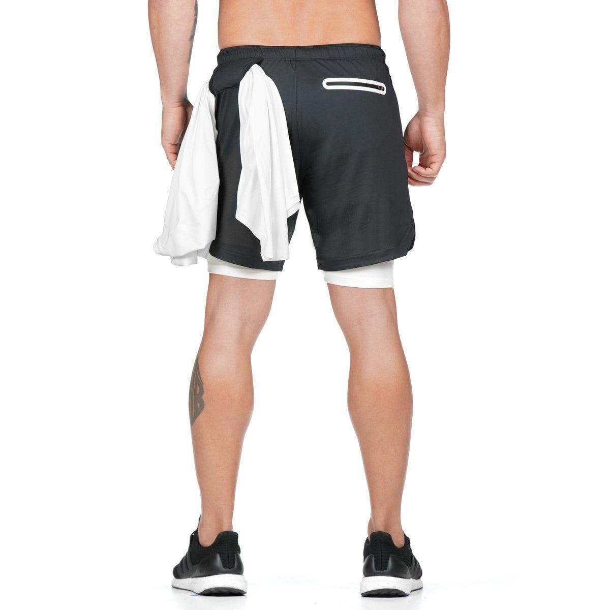 Camo Running Shorts Men Gym Sports Shorts 2 In 1 Quick Dry Workout Training Gym Fitness Jogging Short Pants Summer Men Shorts Men's Running Gym Shorts Breathable with Pockets Quick Dry Sportswear