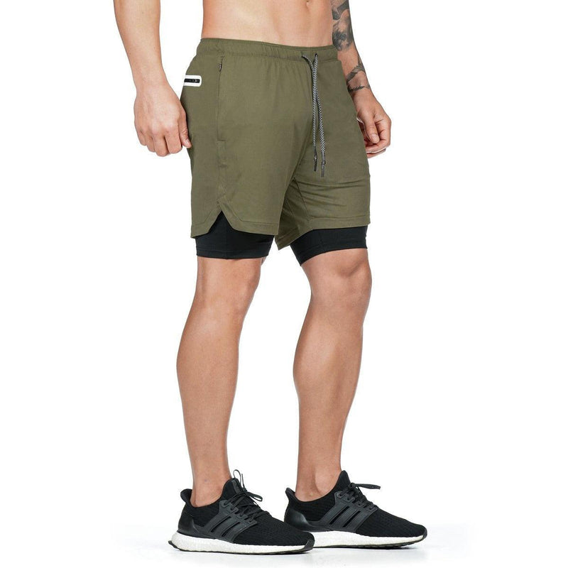 Camo Running Shorts Men Gym Sports Shorts 2 In 1 Quick Dry Workout Training Gym Fitness Jogging Short Pants Summer Men Shorts Men's Running Gym Shorts Breathable with Pockets Quick Dry Sportswear