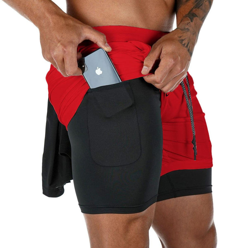 Camo Running Shorts Men Gym Sports Shorts 2 In 1 Quick Dry Workout Training Gym Fitness Jogging Short Pants Summer Men Shorts Men's Running Gym Shorts Breathable with Pockets Quick Dry Sportswear