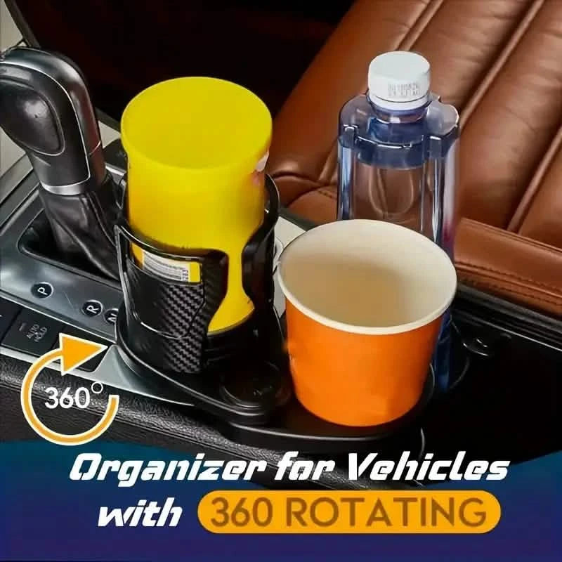 Car Adapter Adjustable Multifunctional Dual Cup Holder With Phone Holder Aromatherapy Organizer Automotive - DailySale