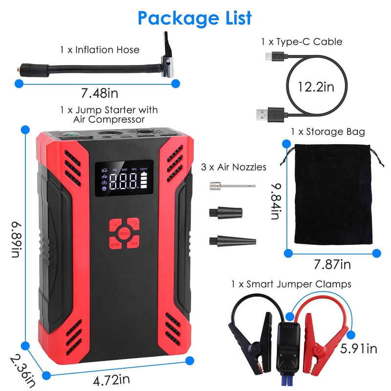 Car Jump Starter with Air Compressor Automotive - DailySale