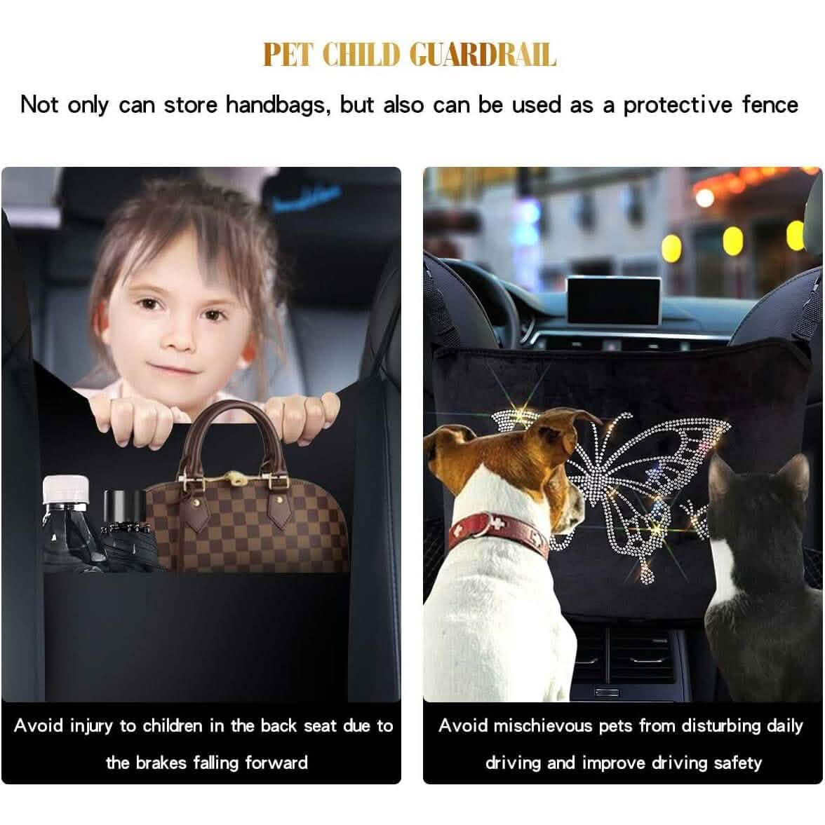 Car Net Pocket Handbag Holder Car Backseat Organizer Car Handbag Holder Between Seats Automotive - DailySale