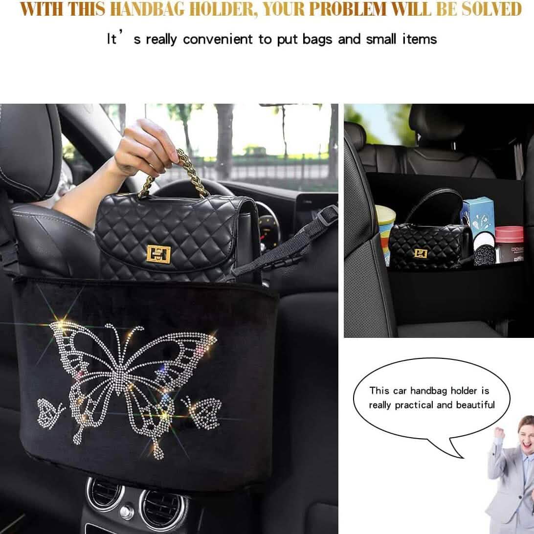 Car Net Pocket Handbag Holder Car Backseat Organizer Car Handbag Holder Between Seats Automotive - DailySale