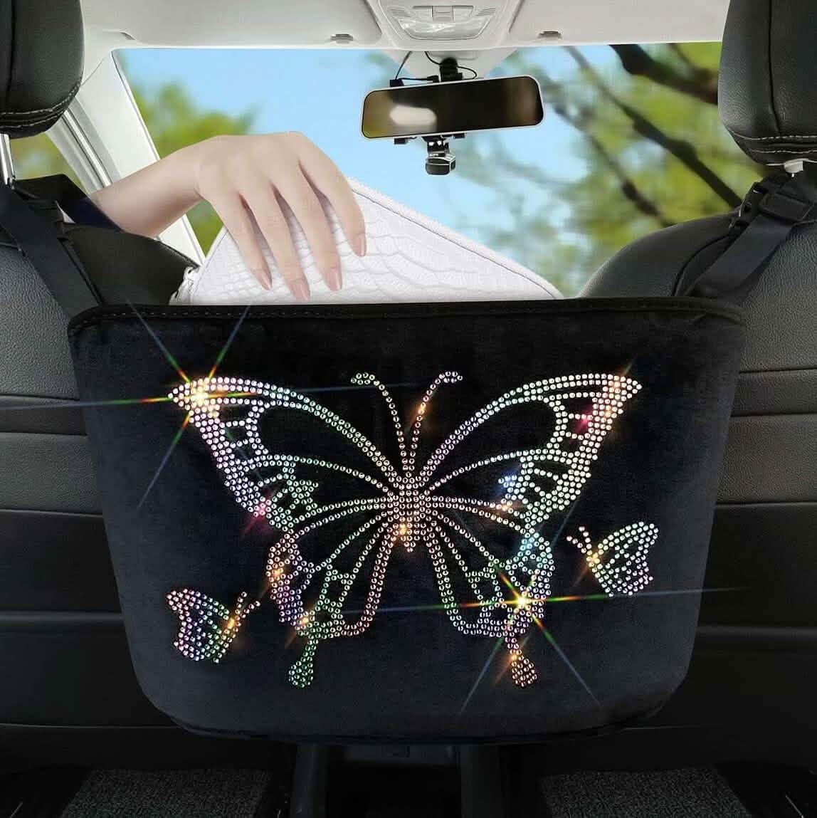 Car Net Pocket Handbag Holder Car Backseat Organizer Car Handbag Holder Between Seats Automotive Multicolor - DailySale