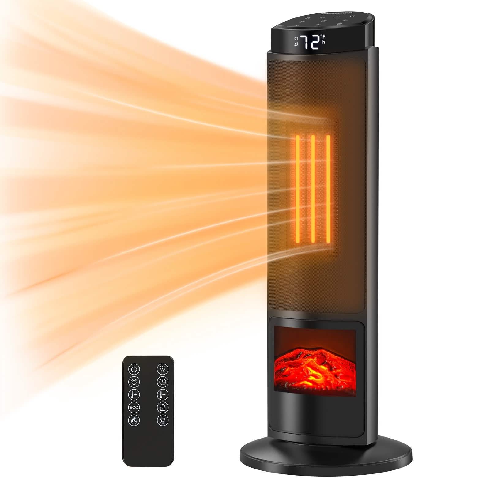 Portable Electric Space Heater with Remote & Thermostat