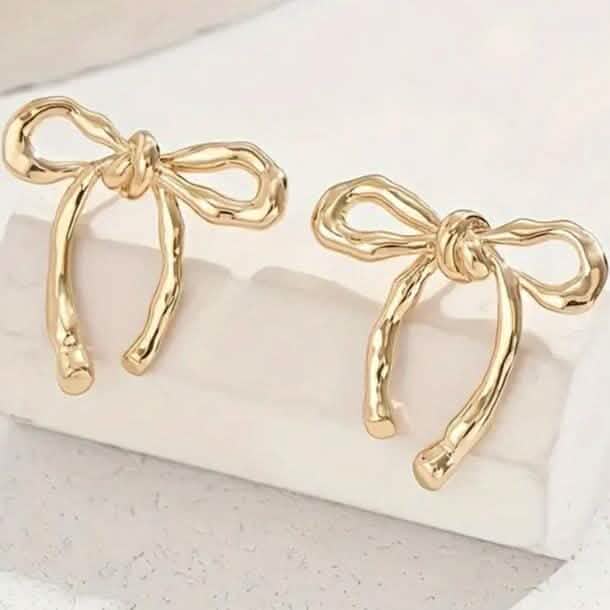 Chic Bowknot Ribbon Stud Earrings for Women Earrings - DailySale