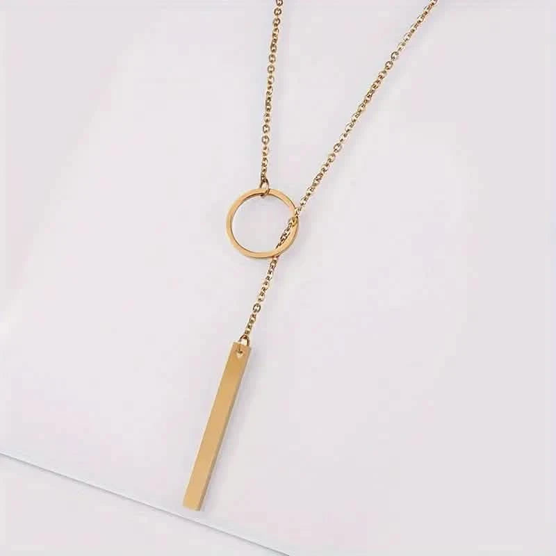 Chic Ethnic-Inspired Alloy Circle & Rod Pendant Necklace Necklaces - DailySale