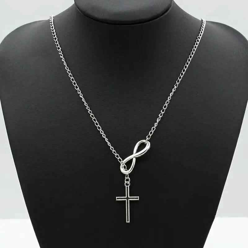 Chic Vintage-Inspired Infinity Cross Pendant Necklace Necklaces - DailySale