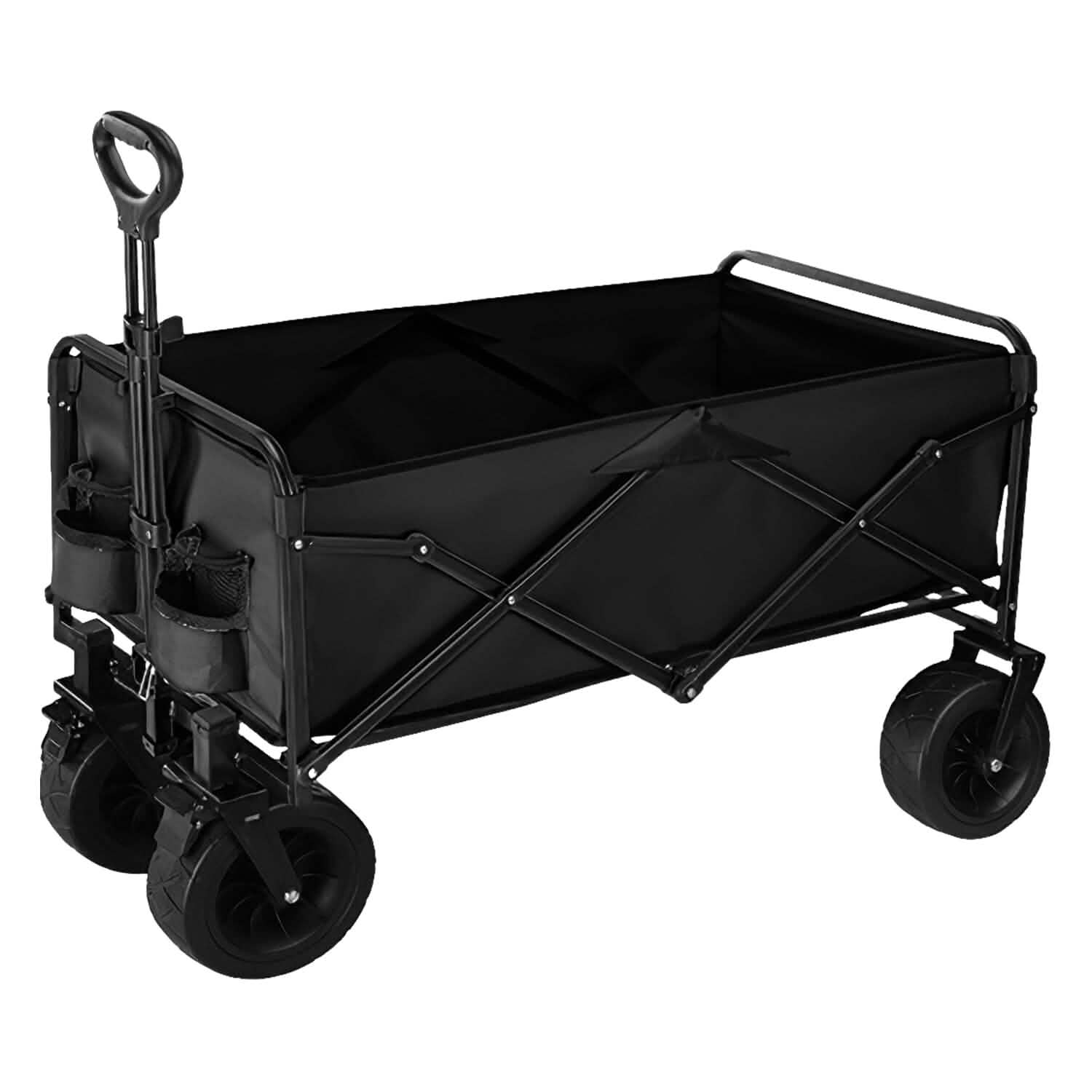 Collapsible Folding Wagon Cart Sports & Outdoors 8" Wheel With Brake - DailySale
