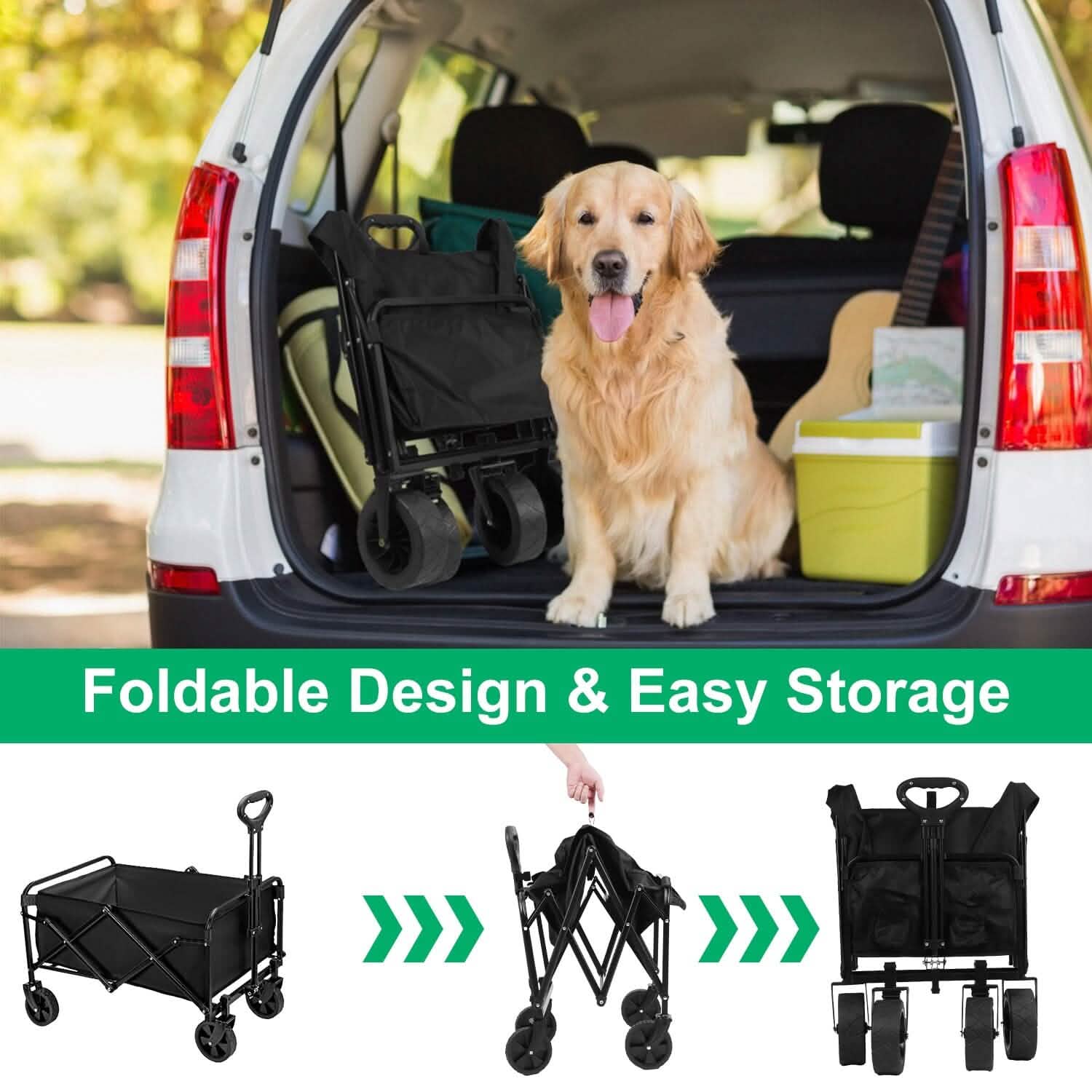Collapsible Folding Wagon Cart Sports & Outdoors - DailySale
