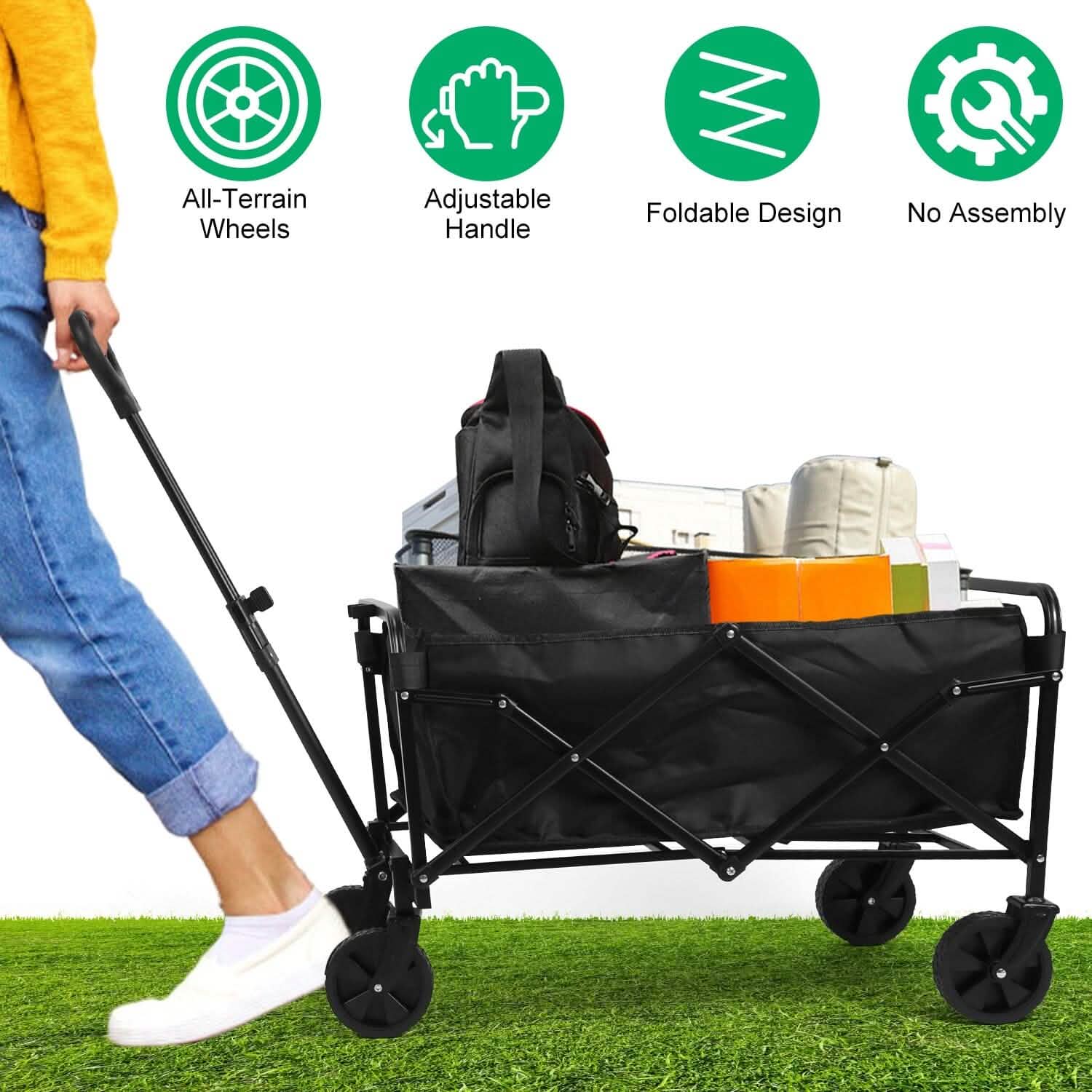 Collapsible Folding Wagon Cart Sports & Outdoors - DailySale