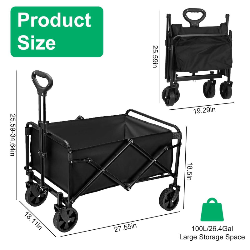 Collapsible Folding Wagon Cart Sports & Outdoors - DailySale