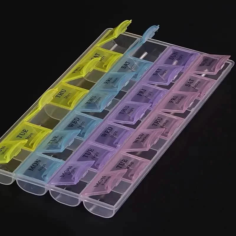Colorful 28-Compartment Pill Organizer - Portable, Large Capacity Health Care Box Wellness - DailySale