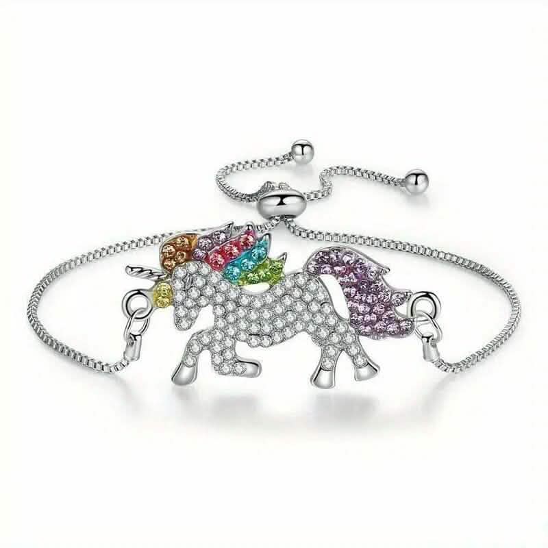 Colorful Cartoon-Themed Unicorn Earrings, Necklace, Ring & Bracelet Jewelry Set Necklaces - DailySale
