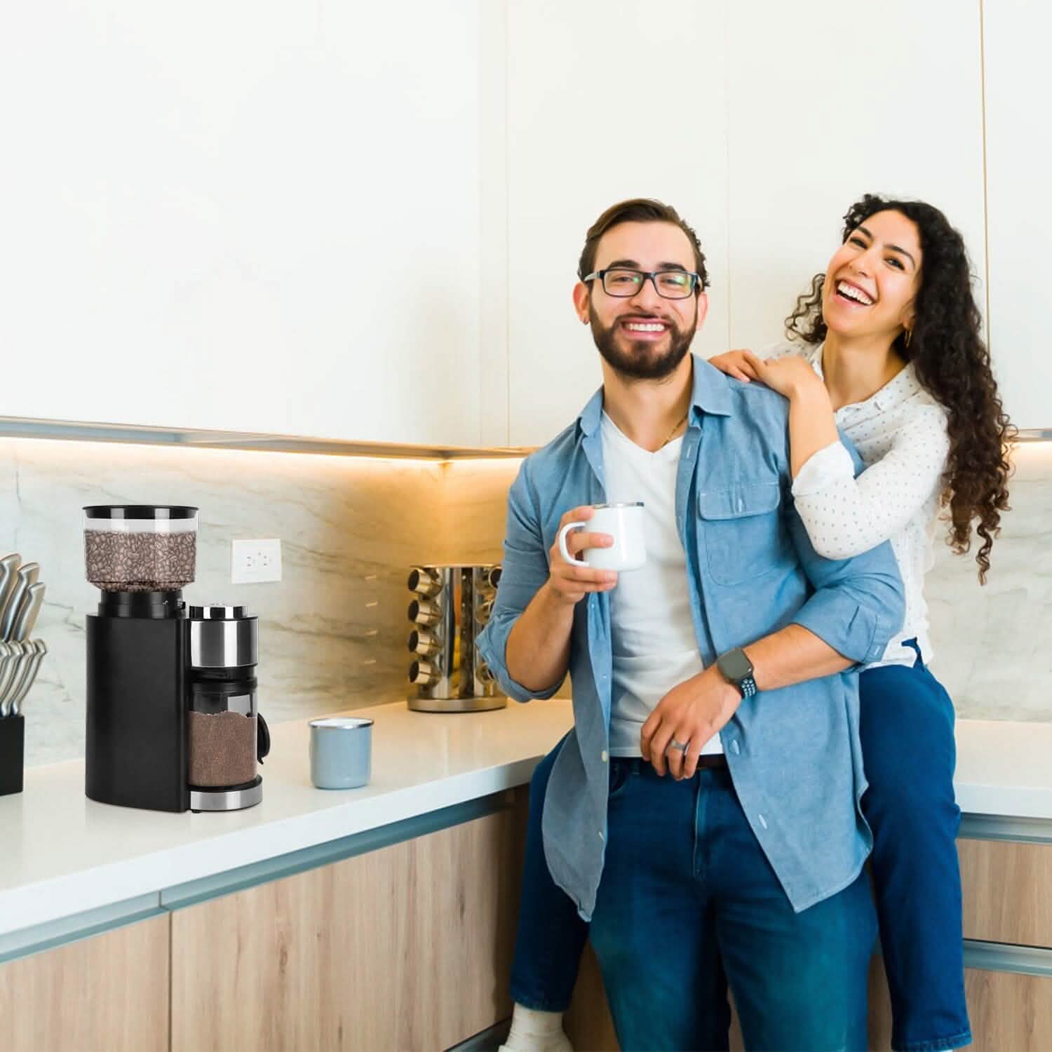 Conical Bur Coffee Bean Electric Grinder with 25 Grind Settings Kitchen Appliances - DailySale