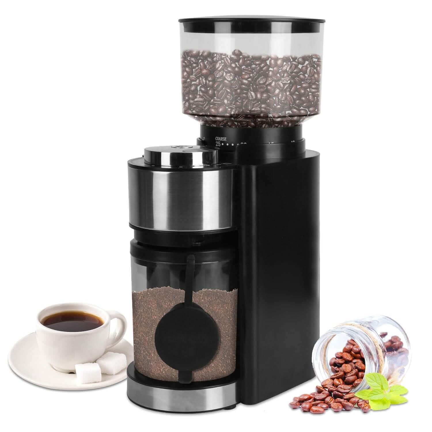 Conical Bur Coffee Bean Electric Grinder with 25 Grind Settings Kitchen Appliances - DailySale