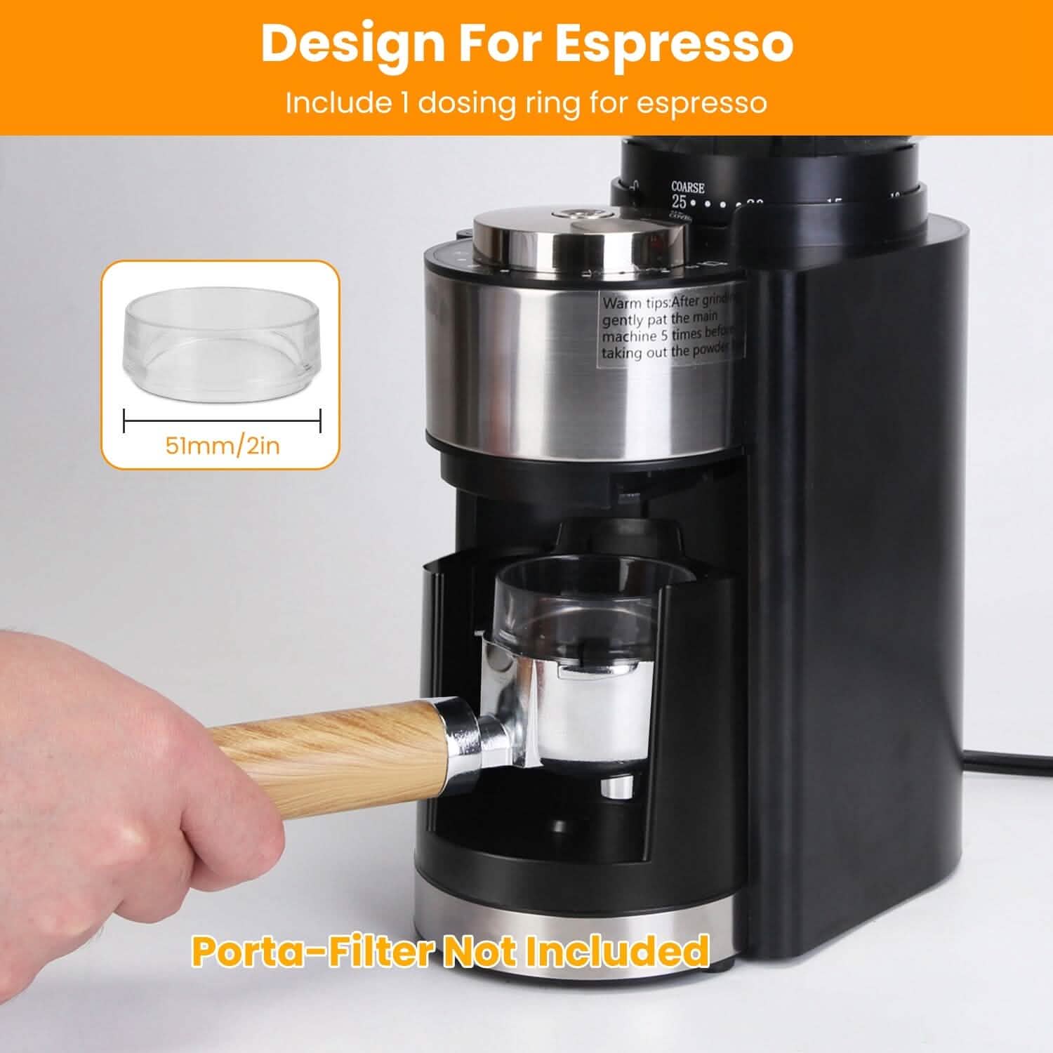 Conical Bur Coffee Bean Electric Grinder with 25 Grind Settings Kitchen Appliances - DailySale