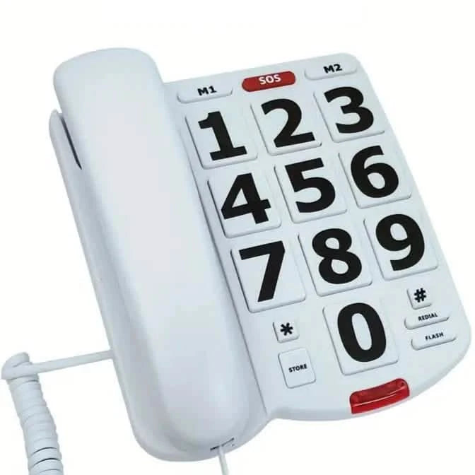 Corded Landline Telephone with Big Buttons for Seniors Home Phone Audio Accessories - DailySale