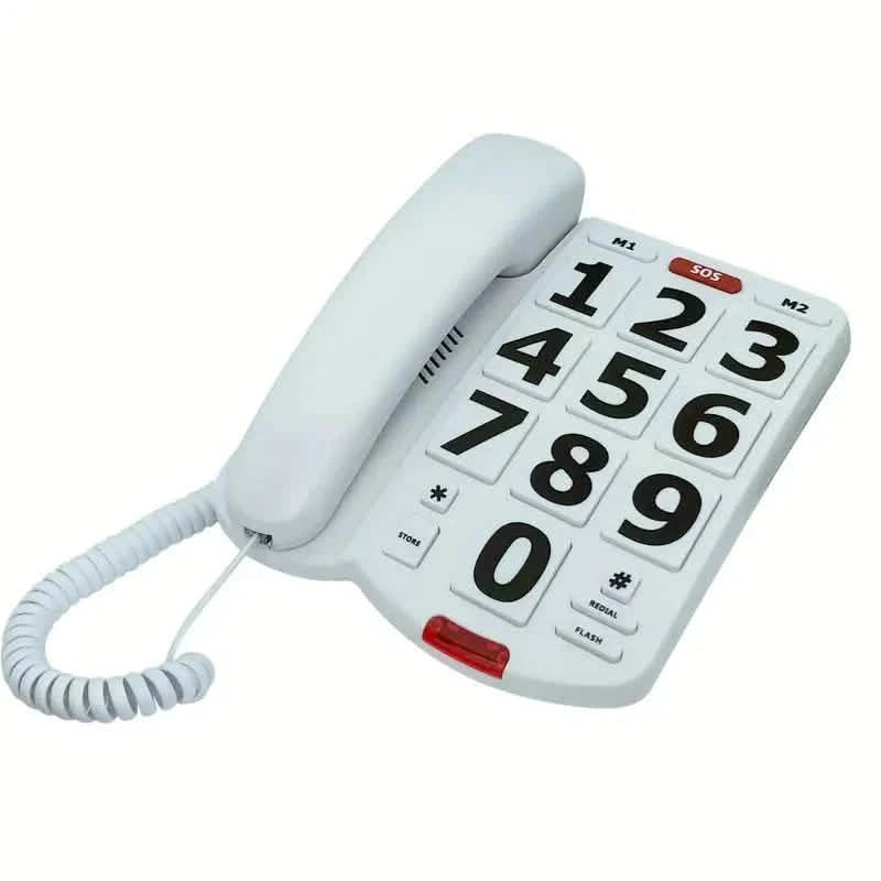 Corded Landline Telephone with Big Buttons for Seniors Home Phone Audio Accessories - DailySale
