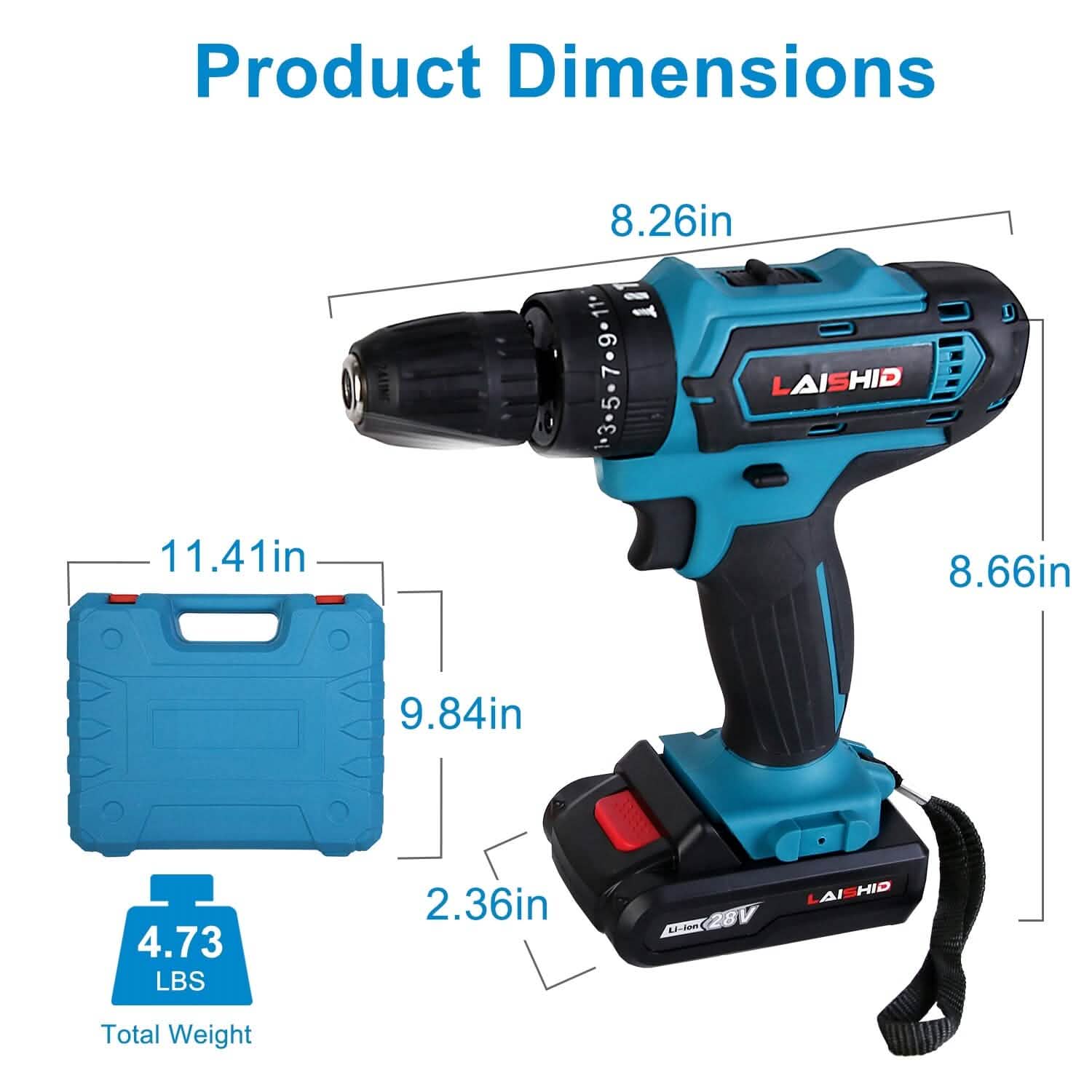 Cordless Drill Set with 2 Pieces 8V Batteries and Charger 2 Variable Speed 3/8In Keyless Chuck Home Improvement - DailySale