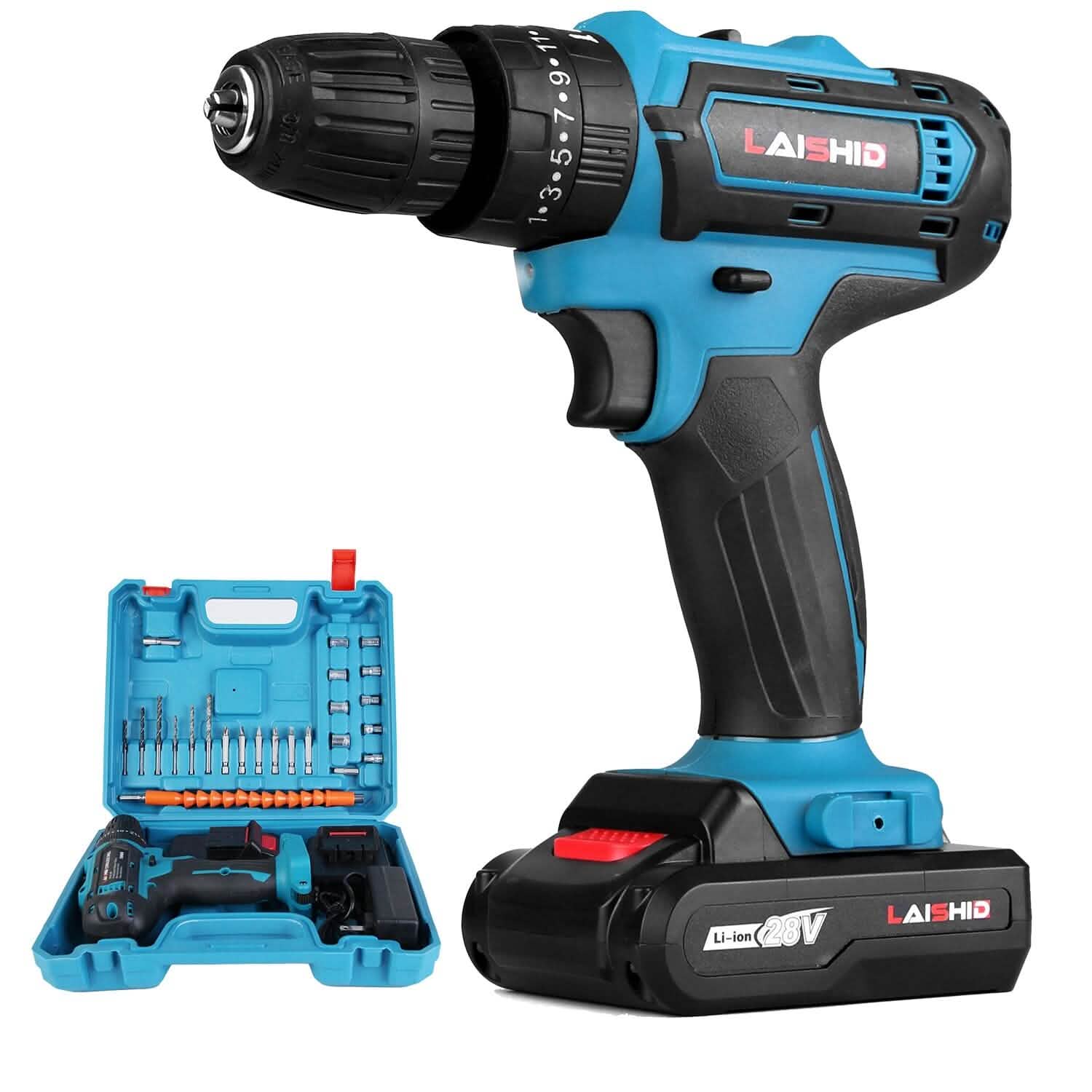 Cordless Drill Set with 2 Pieces 8V Batteries and Charger 2 Variable Speed 3/8In Keyless Chuck Home Improvement - DailySale