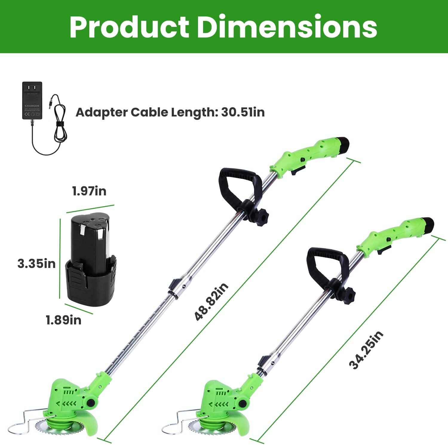Cordless Rechargeable Grass Trimmer Garden & Patio - DailySale