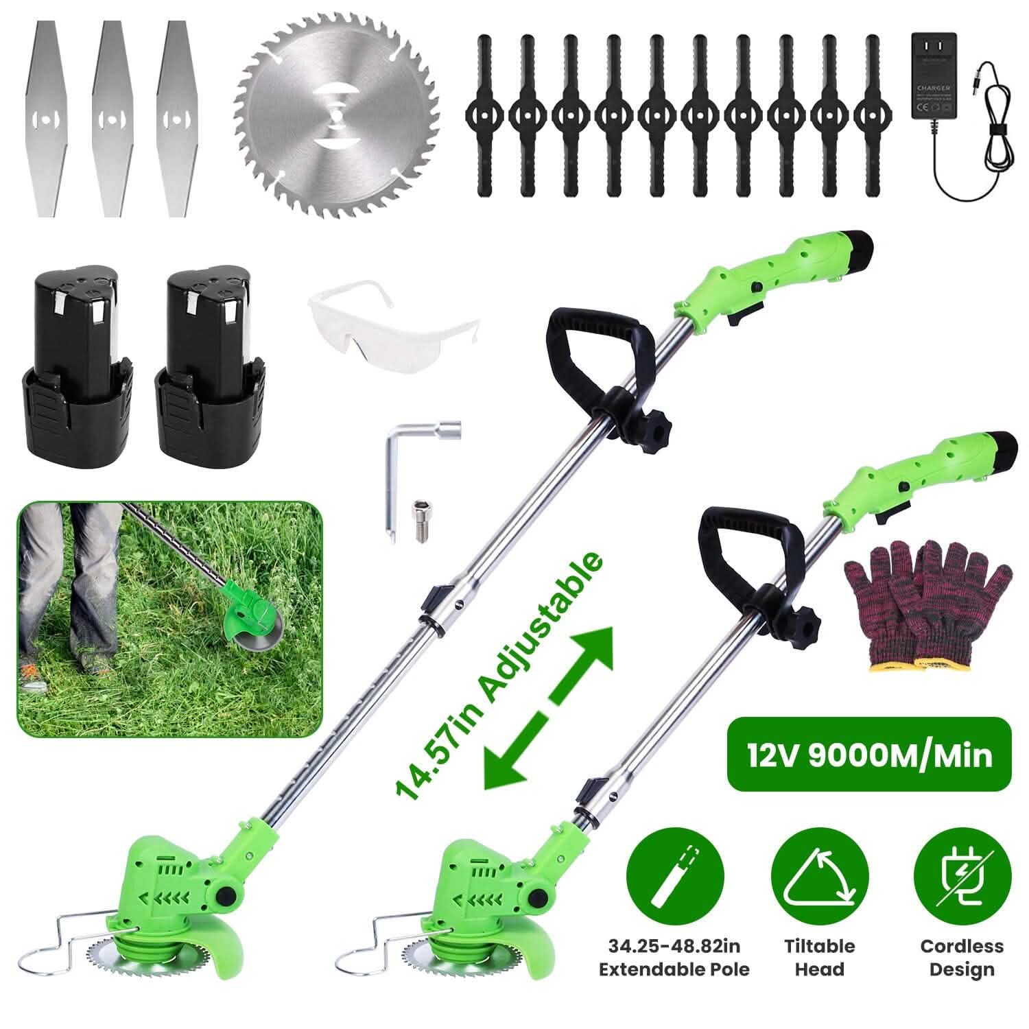 Cordless Rechargeable Grass Trimmer Garden & Patio - DailySale