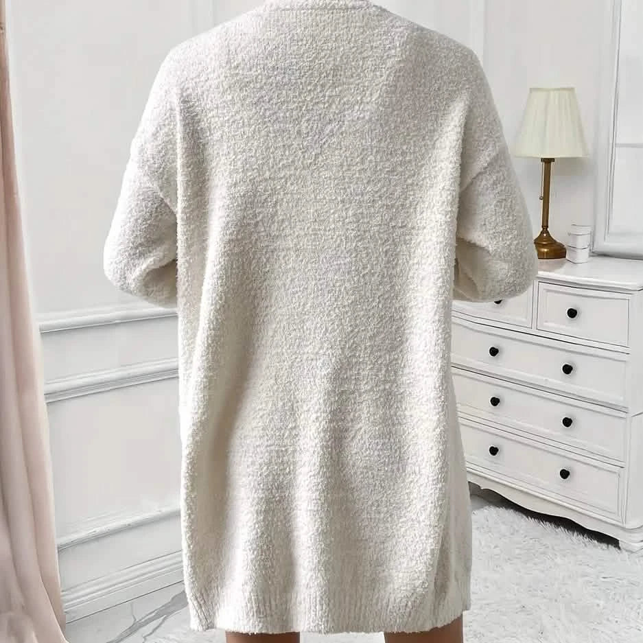 Cozy Women's Fleece Lounge Set - Ultra-Soft, Long Sleeve Cardigan, V Neck Tank Top, and Shorts Women's Loungewear - DailySale