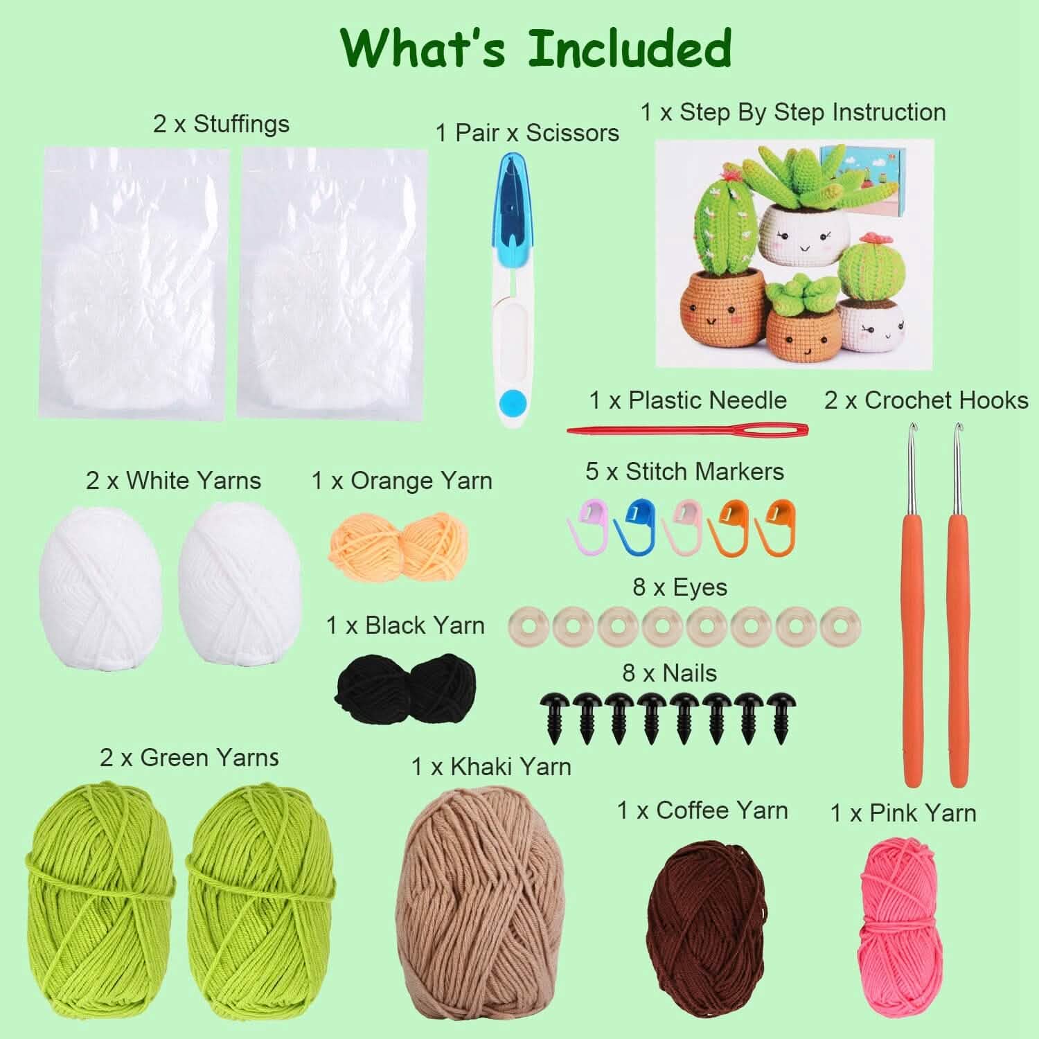 Crochet Kit for Beginners DIY Knitting Supplies Arts & Crafts - DailySale