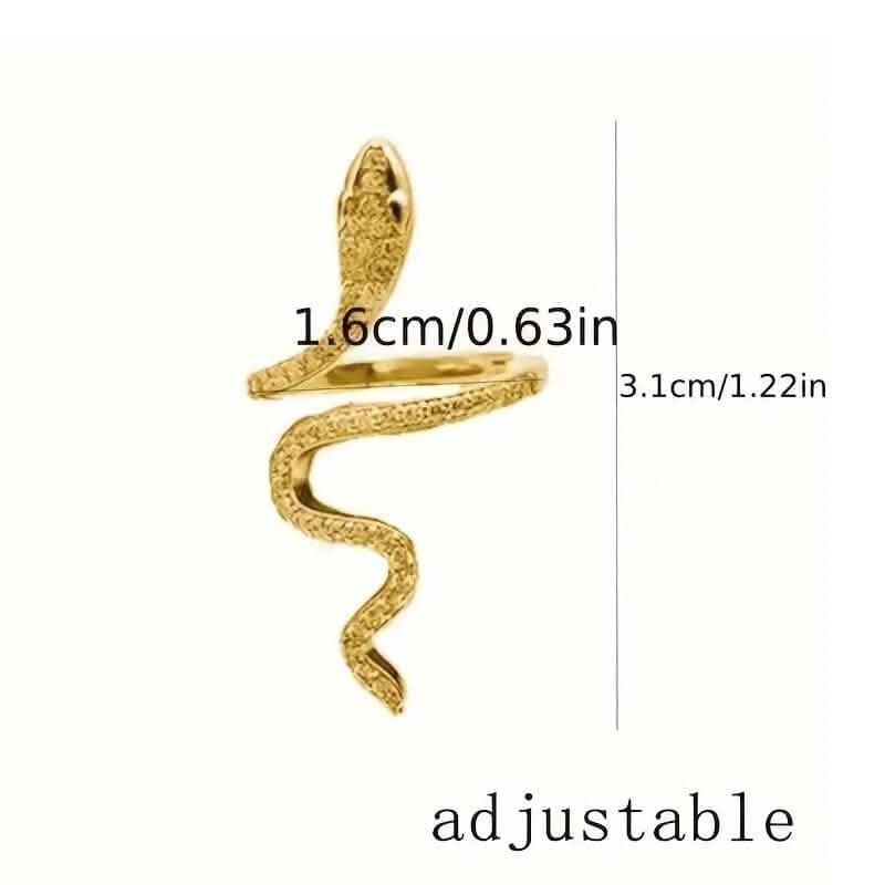 Cubic Zirconia Wrapped Small Snake Opening Adjustable Ring Rings - DailySale