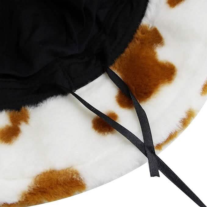 Cute Cow Print Fuzzy Bucket Hat Hats - DailySale