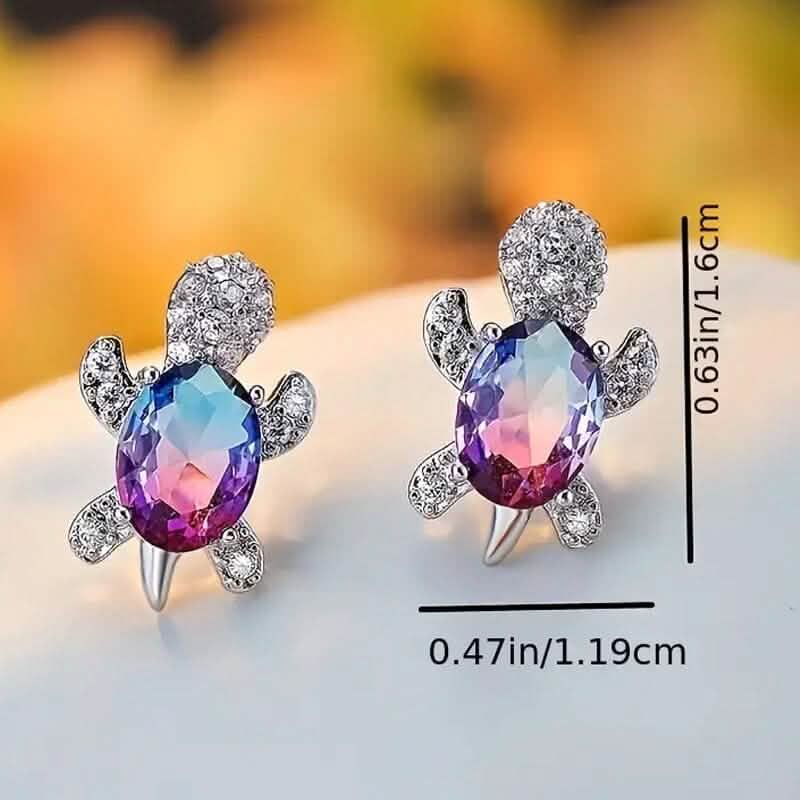 Cute Zirconia Turtle Ear Stud Earrings Earrings - DailySale