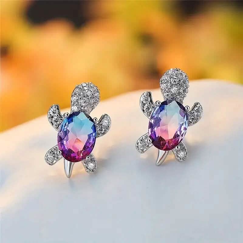 Cute Zirconia Turtle Ear Stud Earrings Earrings - DailySale
