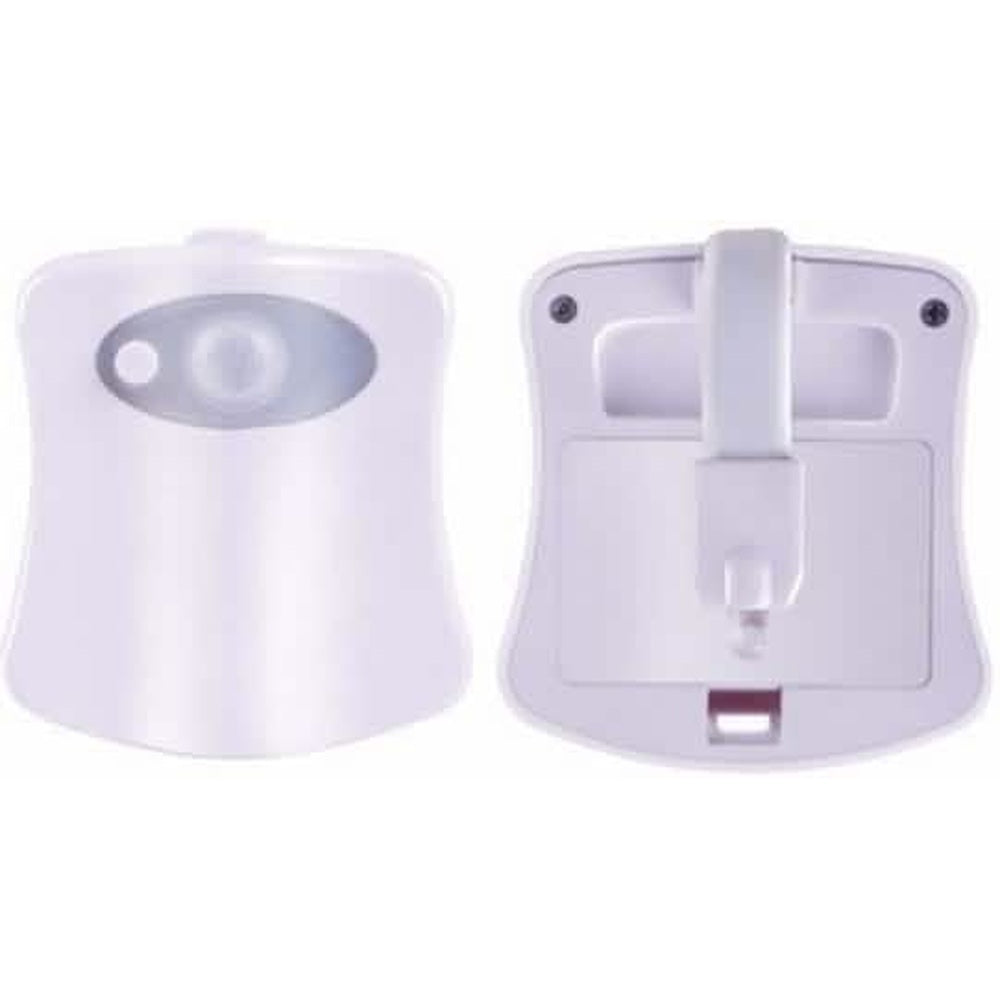LED toilet light unit shown from the front and back