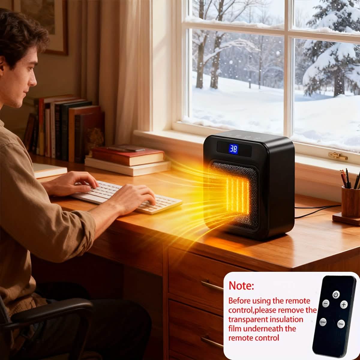 Space Heater for Indoor Use – 1500W Ceramic with Remote & Timer