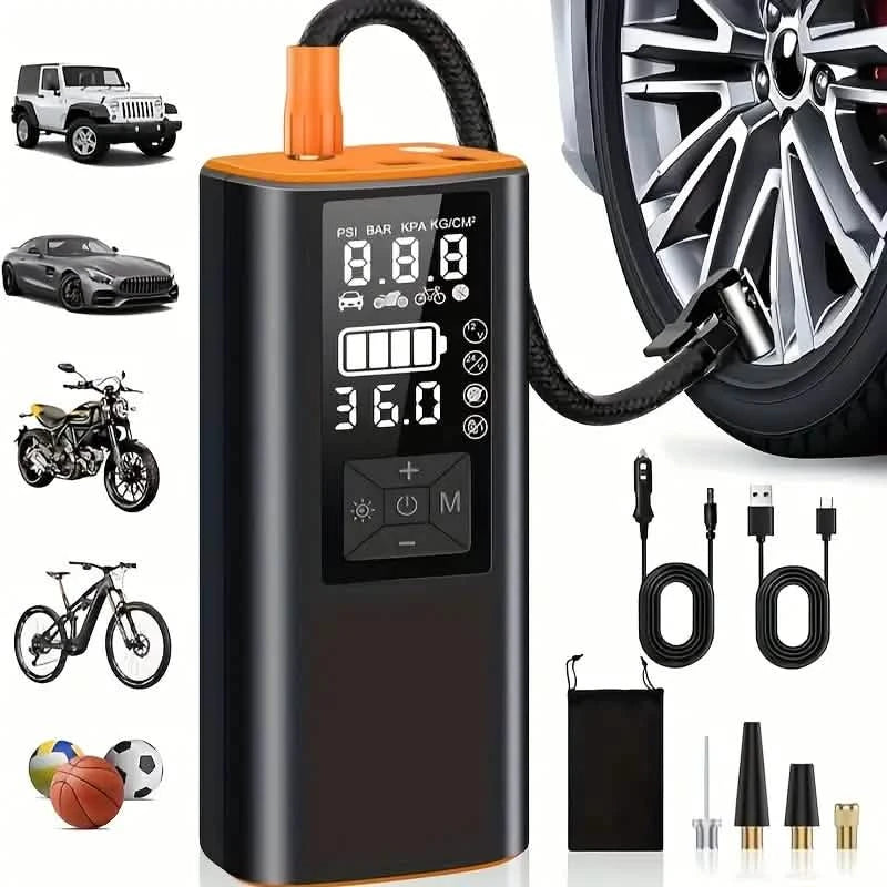 Portable Tire Inflator Air Compressor | 6000mAh Battery 150PSI With LCD Display