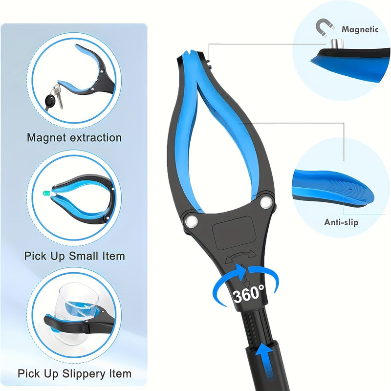 Heavy-Duty Steel Folding Trash Picker – 32" with Magnet & Anti-Slip Handle