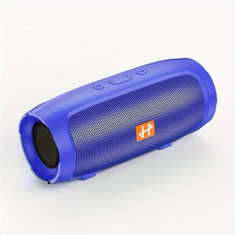 Blue speaker on a plain background
