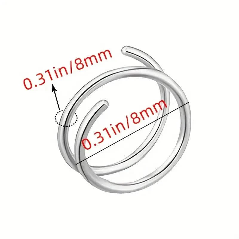 Stainless Steel Double Helix Nose Ring – 14K Gold Plated Hot Style Piercing Jewelry for Women