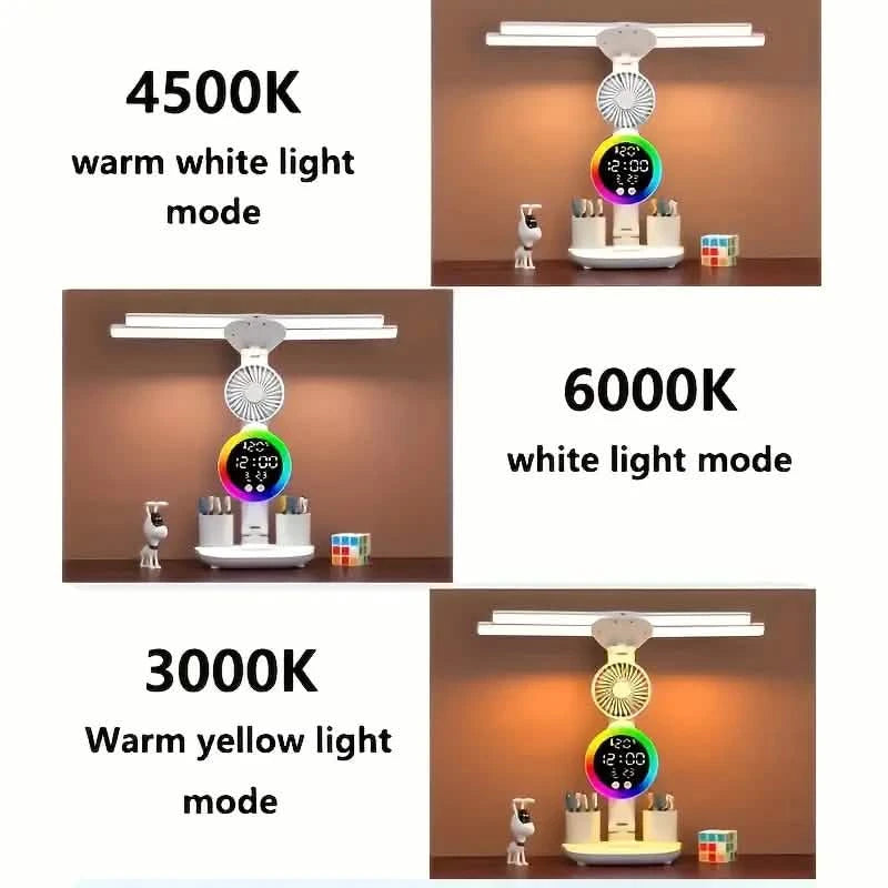 Smart Touch LED Desk Lamp – USB Powered, Dual Head, Dimmable, Color Changing