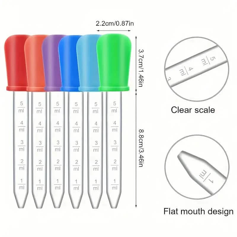 10-Pack Colorful Silicone Eye Droppers – Crafts, Gummy Making, Candy Molds