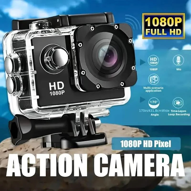 Ultra HD 1080P Action Camera – 140° Wide Angle, Fisheye Lens, LCD Display