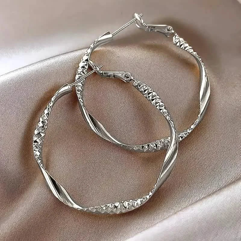 Delicate Silky Texture Design Women's Earrings Earrings Silver - DailySale