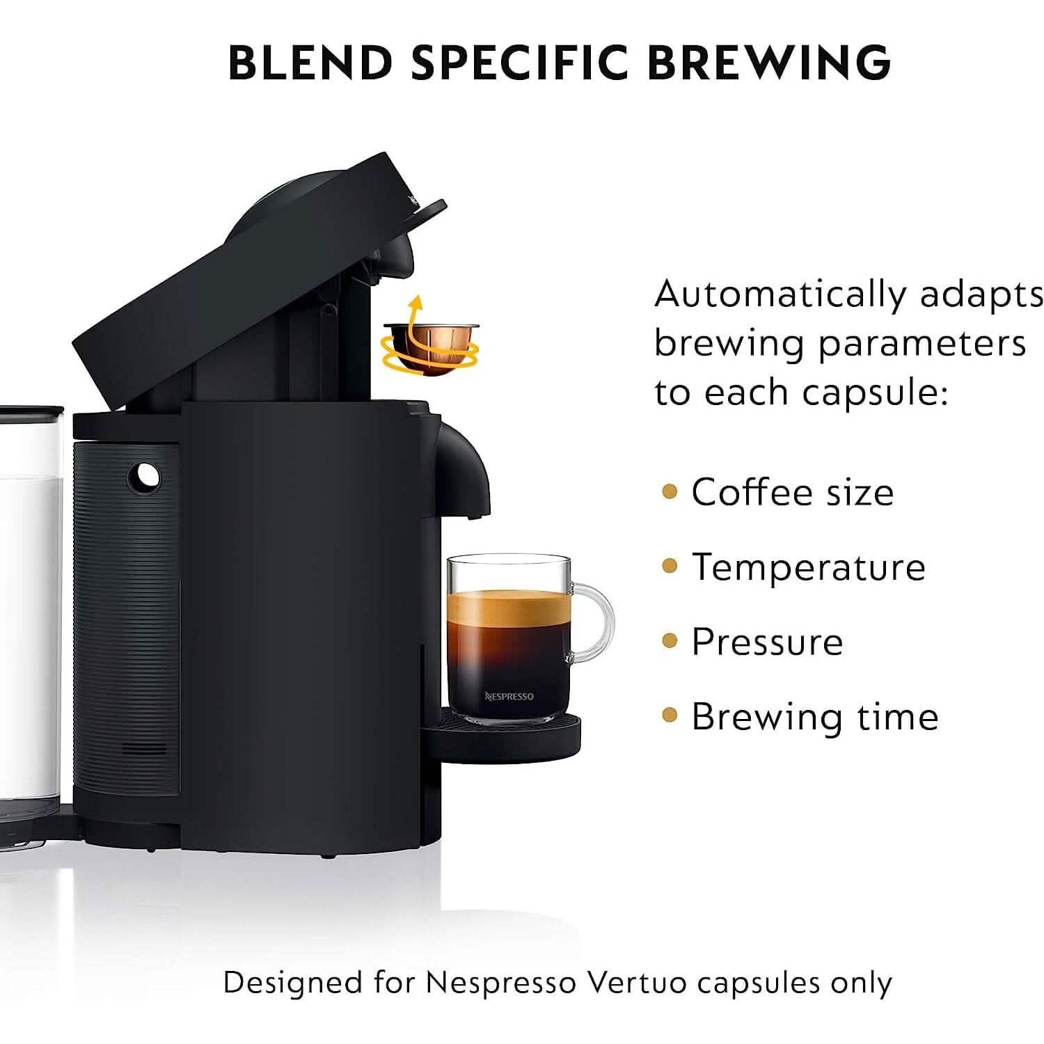 De'Longhi Nespresso VertuoPlus Coffee and Espresso Machine by De'Longhi, 38 ounces, Matte Black (Refurbished) Kitchen Appliances - DailySale
