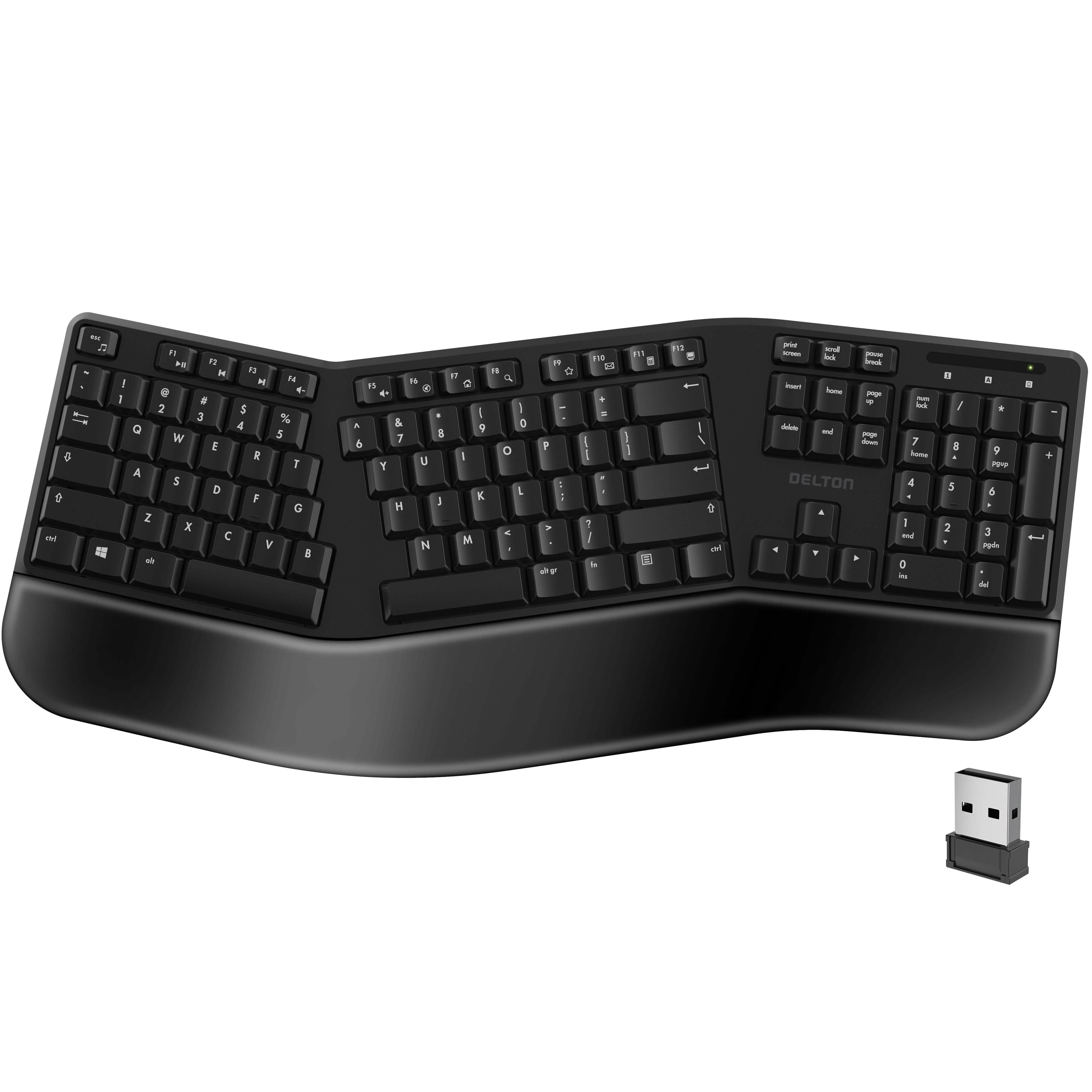 Delton KB200 Wireless Ergonomic Computer Keyboard, Full-Size Keyboard Computer Accessories - DailySale