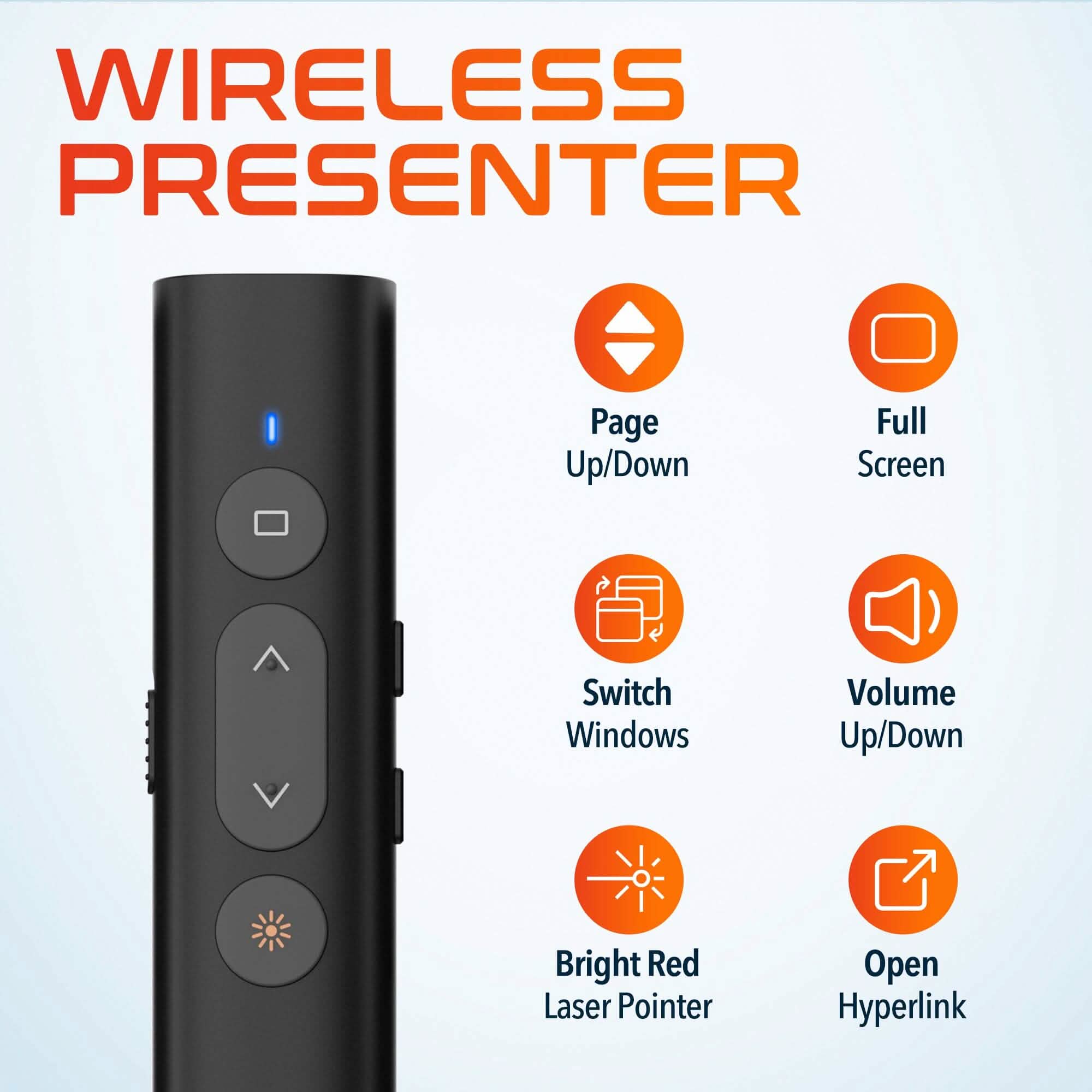 Delton LP21 Wireless Laser Pointer Presenter Remote Presentation Clicker Computer Accessories - DailySale