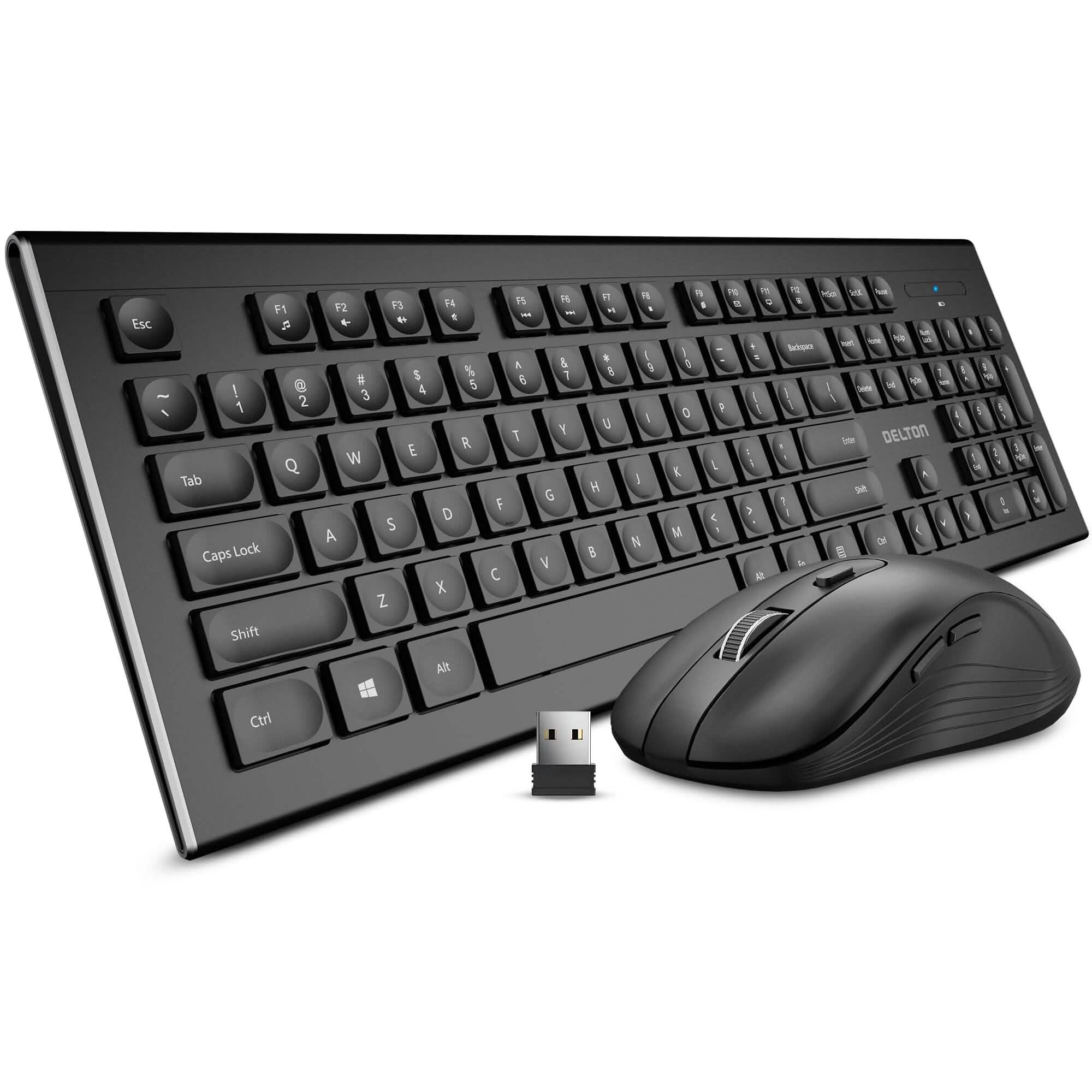 Delton Wireless Keyboard and Mouse Combo, Computer Cordless Mouse & Keyboard Computer Accessories - DailySale