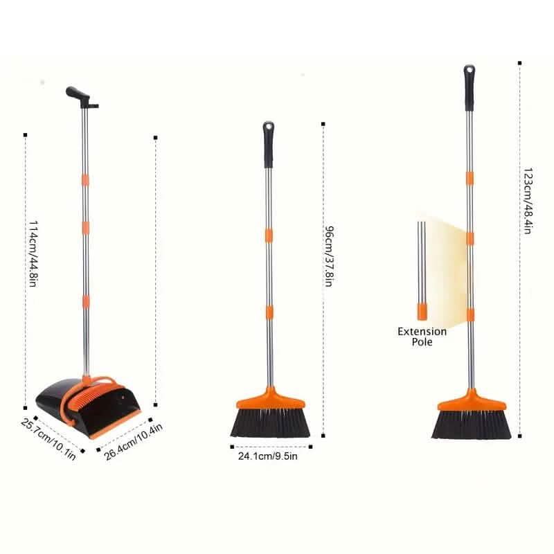 Deluxe Stand Up Broom and Dustpan Set Household Appliances - DailySale