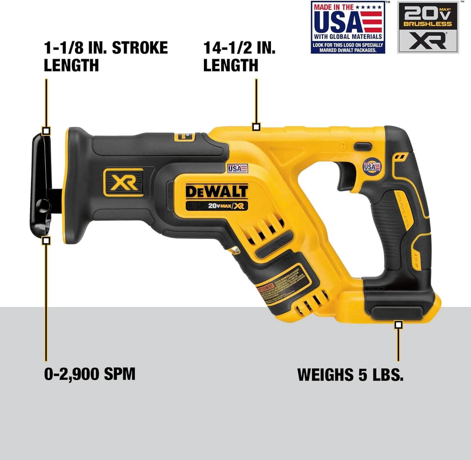 DEWALT 20V MAX* XR Reciprocating Saw, Compact, Tool Only (DCS367B) Home Improvement - DailySale